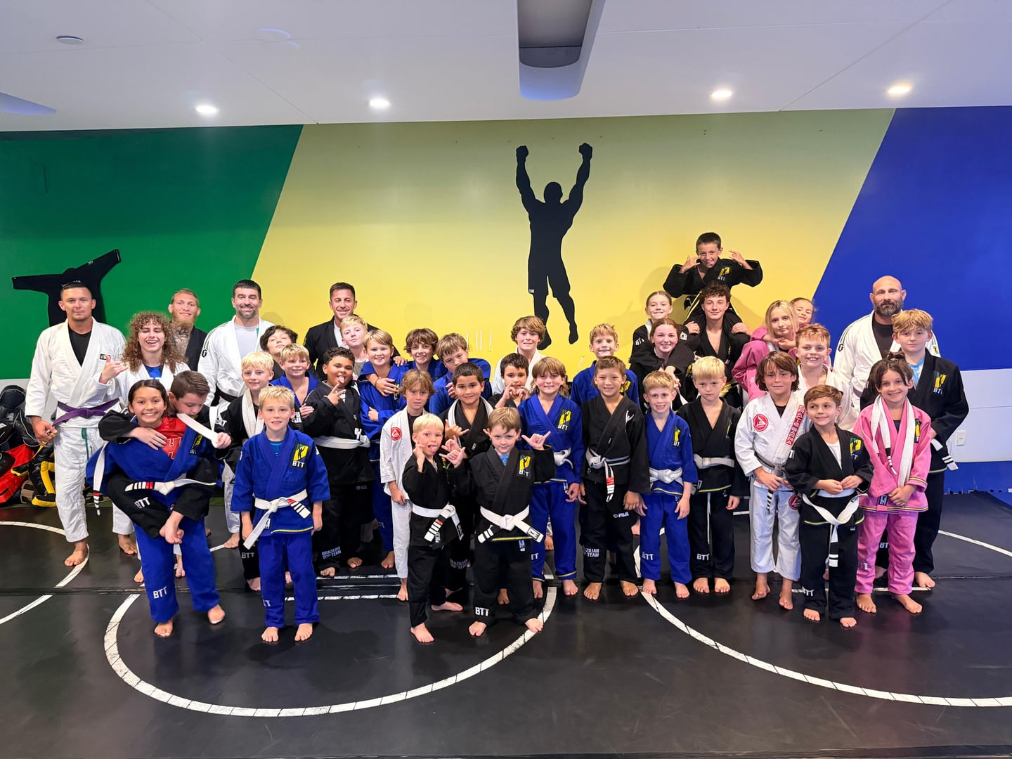 The kids class at a belt promotion ceremony