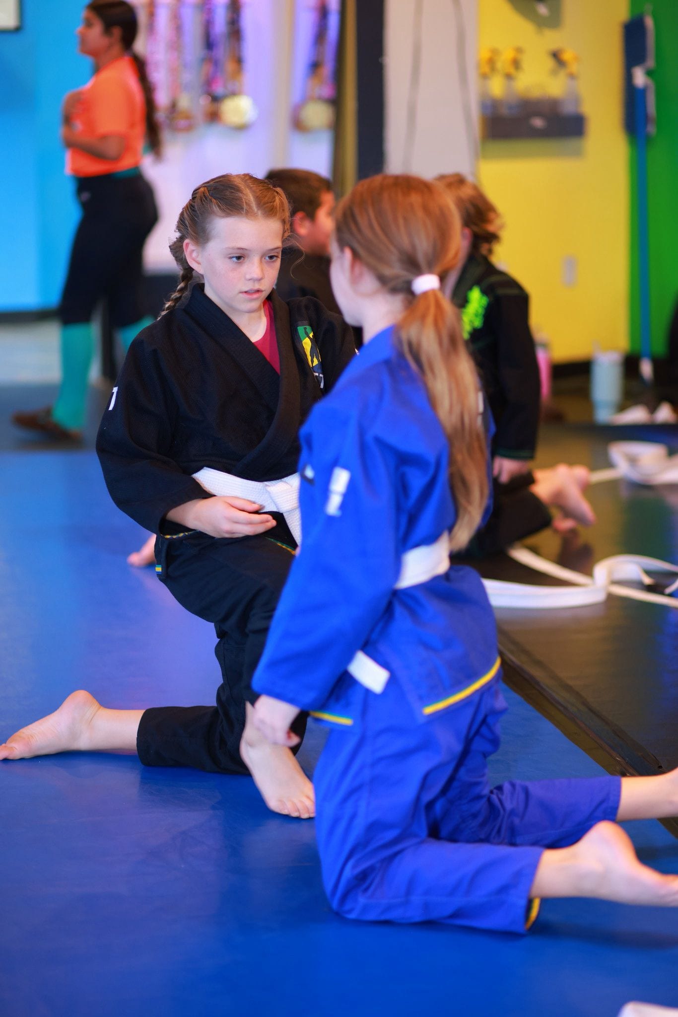 Two students training together
