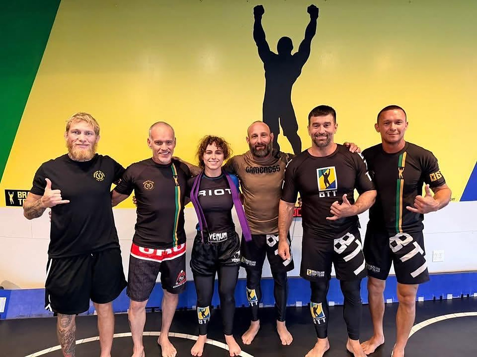 The team together on the mats at Brazilian Top Team Merritt Island