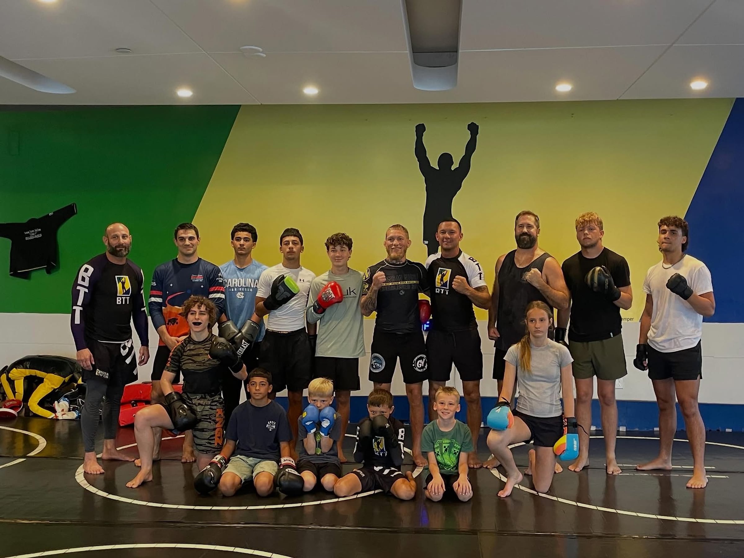 The striking class together after a session