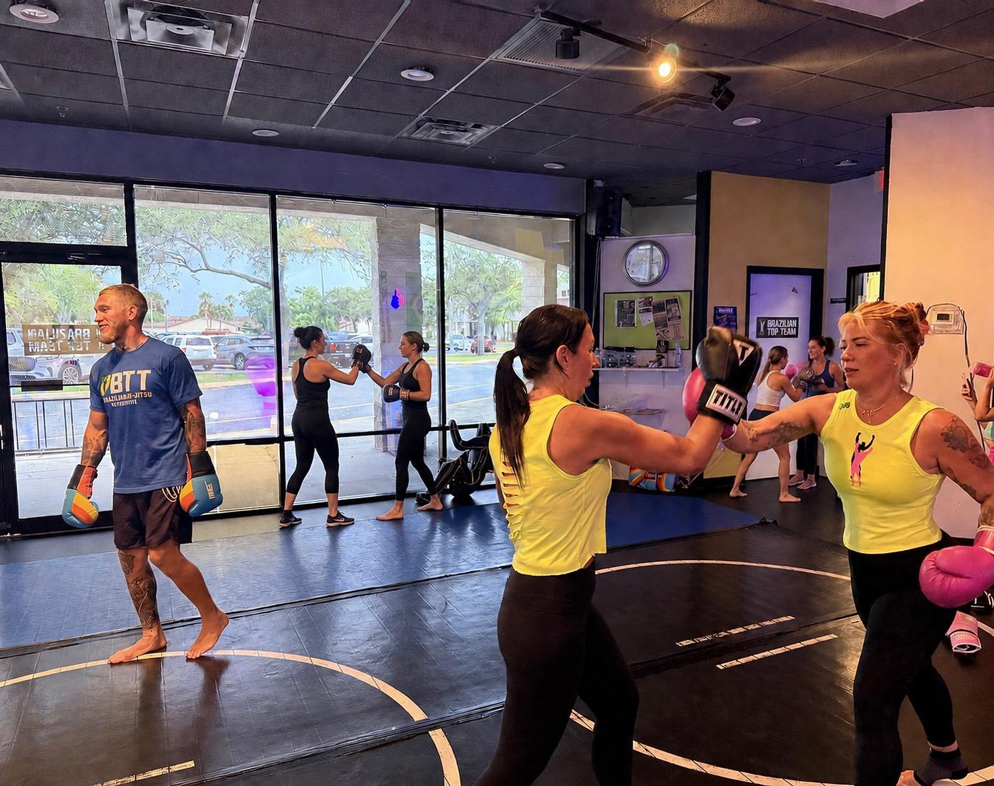 The women's sparring class working combinations at BTT Merritt Island